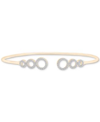 Wrapped - Diamond Circles Wire Cuff Bangle Bracelet (1/4 ct. t.w.) in 14k Gold