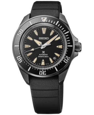 Seiko - Men's Automatic Prospex Diver Black Silicone Strap Watch 42mm