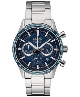 Seiko - Men's Chronograph Essentials Stainless Steel Bracelet Watch 43mm