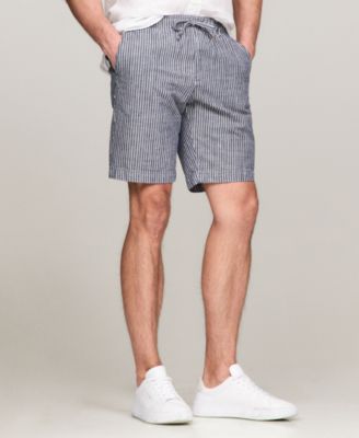 Tommy Hilfiger - Men's Harlem Regular-Fit Stretch Stripe 9" Drawstring Shorts