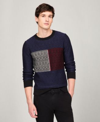 Tommy Hilfiger - Men's Fair Isle Flag Crewneck Cotton Sweater