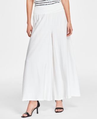 Vince Camuto - Women's Smocked-Waist Wide-Leg Pull-On Pants