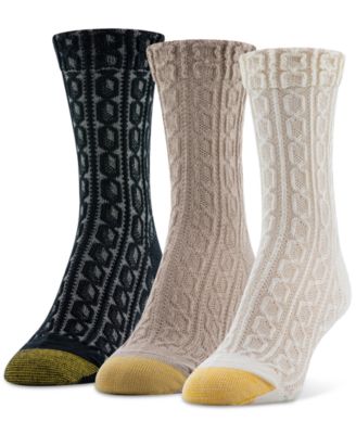 Gold Toe - Women's 3-Pk. Reverse Plaiting Midi Socks