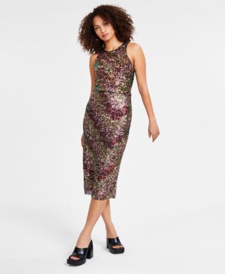 Bar III - Women's Sequin Pull-On Midi Skirt