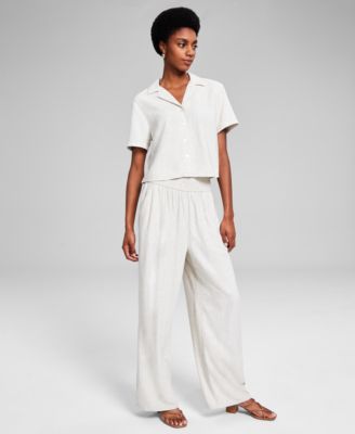 And Now This - Women's Smocked-Waist Pull-On Pants