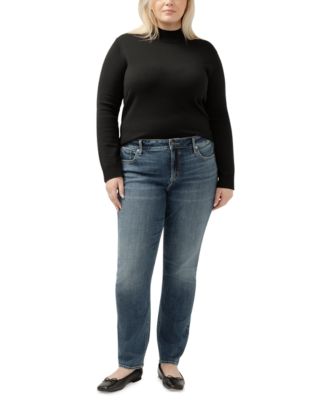 Silver Jeans Co. - Plus Size Elyse Mid-Rise Comfort-Fit Straight Jeans