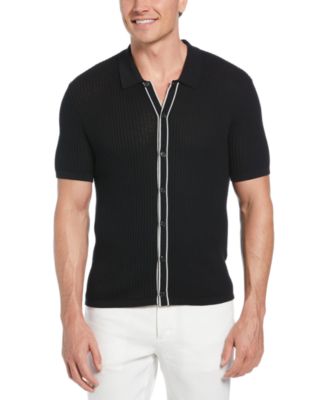 Cubavera - Men's Classic-Fit Tipped Textured Polo Sweater
