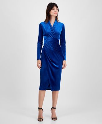 RACHEL Rachel Roy - Women's Metallic-Stripe Velvet Midi Dress