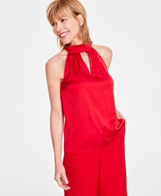 I.N.C. International Concepts - Women's Sleeveless Tie-Neck Blouse
