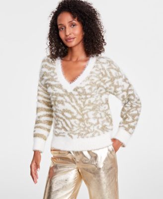 I.N.C. International Concepts - Women's Metallic Print Sweater