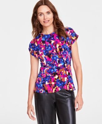 I.N.C. International Concepts - Women's Printed Side-Gathered Top