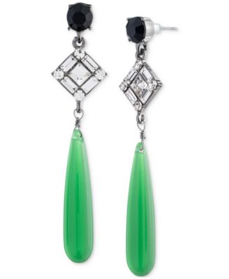 Lauren Ralph Lauren - Hematite-Tone Crystal & Color Tapered Bar Linear Drop Earrings