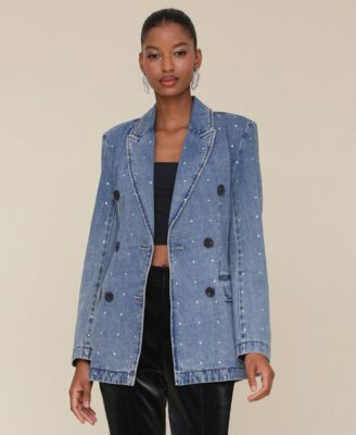 Avec Les Filles - Women's Double-Breasted Diamant&eacute; Blazer