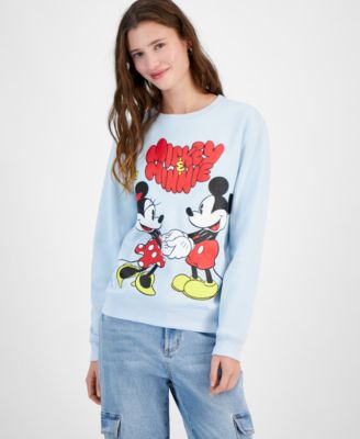 Disney - Juniors' Mickey and Minnie Graphic Sweatshirt