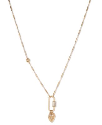 On 34th - Gold-Tone Crystal Star Multi-Charm Pendant Necklace, 28" + 3" extender