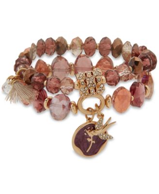 lonna & lilly - Gold-Tone 2-Pc. Set Pav&eacute; & Bead Stretch Bracelet