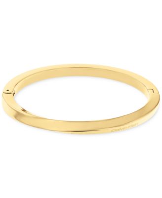 Calvin Klein - Gold-Tone Stainless Steel Twist Bangle Bracelet