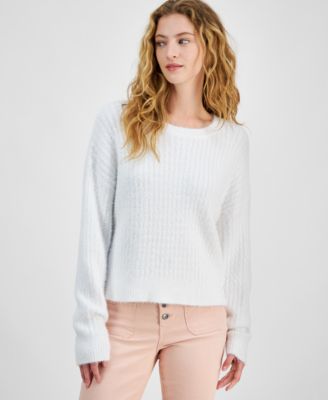 Hippie Rose - Juniors' Ribbed Drop-Shoulder Sweater