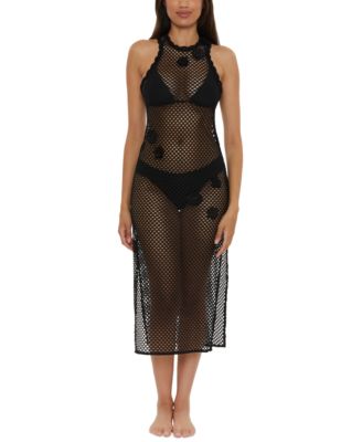 Becca - Women's Castaway Island Fishnet Flower-Appliqu&eacute; Cover-Up Dress