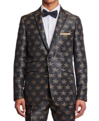 Paisley & Gray - Men's Grosvenor Slim Fit Bee Print Tuxedo Jacket