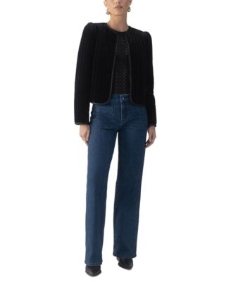 Sanctuary - Women's Quilted Velvet Puffed-Shoulder Jacket