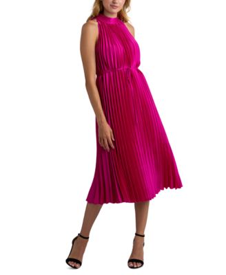 Sam Edelman - Women's High-Neck Pleated A-Line Dress