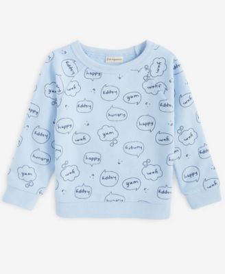 First Impressions - Baby Long-Sleeve Word Bubble French Terry Sweatshirt