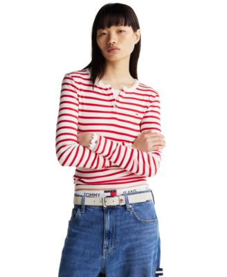 Tommy Jeans - Women's Slim Long-Sleeve Henley Top