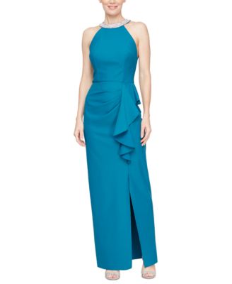 Alex Evenings - Women's Ruffled Halter Gown