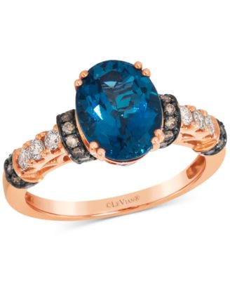 Le Vian - London Blue Topaz (3 ct. t.w.) & Diamond (3/8 ct. t.w.) Ring in 14k Rose Gold