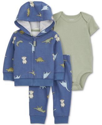 Carter's - Baby Boys Cotton Dinosaur Little Jacket, Bodysuit & Pants, 3 Piece Set