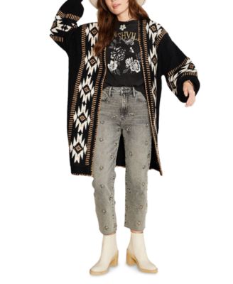 Driftwood - Women's Whipstitched Geo-Print Cardigan