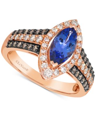 Le Vian - Blueberry Tanzanite (1 ct. t.w.), Nude Diamond (3/8 ct. t.w.) & Chocolate Diamond (1/4 ct. t.w.) Ring in 14k Strawberry Gold