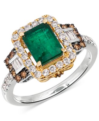Le Vian - New Emerald (1-1/5ct. t.w.) & Diamond (5/8 ct. t.w.) Statement Ring in 14k Yellow & White Gold