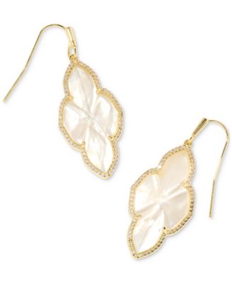 Kendra Scott - Gold-Tone Mother of Pearl & Crystal Flower Drop Earrings