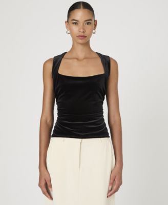 French Connection - Women's Stretch-Velvet Corset Top