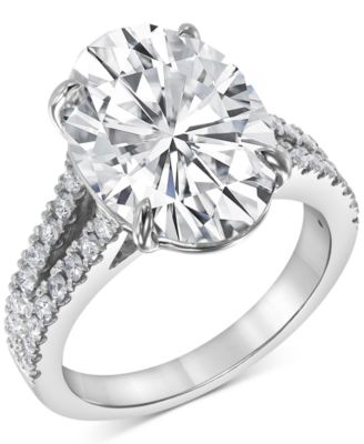 Badgley Mischka - Certified Lab Grown Diamond Solitaire Plus Oval Engagement Ring (6 ct. t.w.) in 14k White Gold