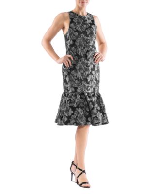julia jordan - Women's Floral Sleeveless Flounce-Hem Dress