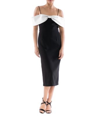 julia jordan - Women's Bow-Neck Strappy Midi Dress