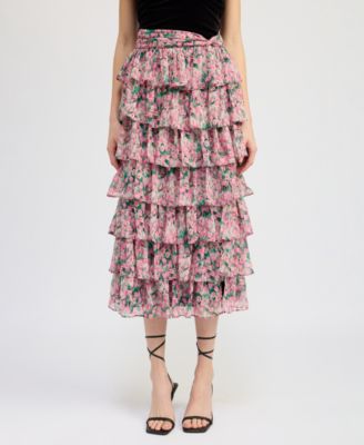 En Saison - Women's Lyra Tiered Midi Skirt