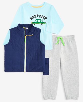 Epic Threads - Toddler Boys Vest, Beep Beep T-Shirt & Cargo Pants, 3 Piece Set