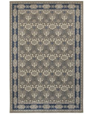 Oriental Weavers - Tidewater  Royal Garden Grey/Navy 7'10" x 10'10" Area Rug