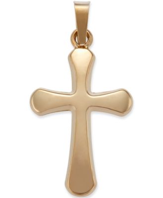 Macy's - Rounded Cross Pendant in 14k Yellow Gold