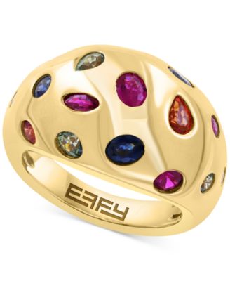 EFFY Collection - Multi Sapphire (2-1/3 ct. t.w.) Ring in 14k Gold Over Silver