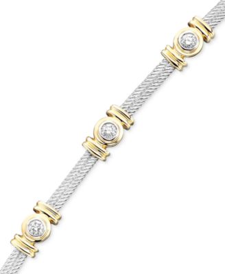 Macy's - Diamond Bracelet (1 ct. t.w.) in 14k White & Yellow Gold