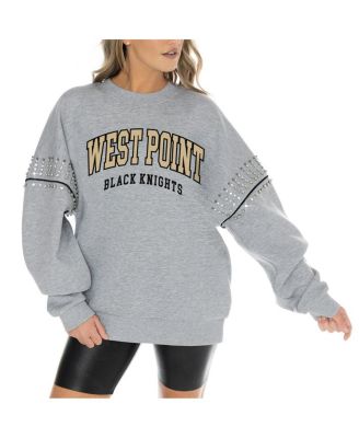 Gameday Couture - Women's Heather Gray Army Black Knights Competitive Edge Oversized Fleece Pullover Sweatshirt