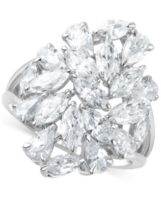 Badgley Mischka - Lab Grown Diamond Marquise & Pear Cluster Ring (3-3/4 ct. t.w.) in 14k White Gold