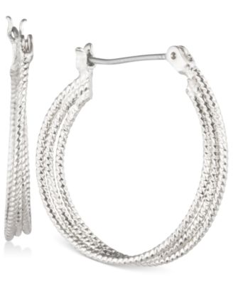 Nine West - Multi-Row Textured Hoop Earrings