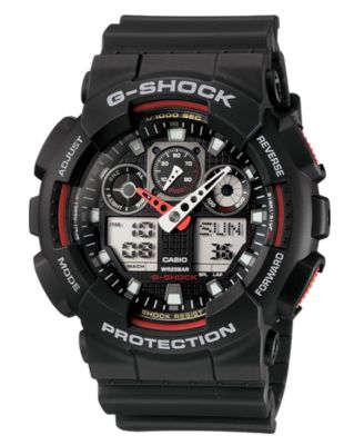 G-Shock - Men's Analog Digital Black Resin Strap Watch GA100-1A4