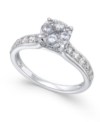 Macy's - Diamond Cluster Engagement Ring (1 ct. t.w.) in 14k Gold